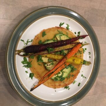 Socca Pizza w/ Za'atar Roasted Carrots & Avocado